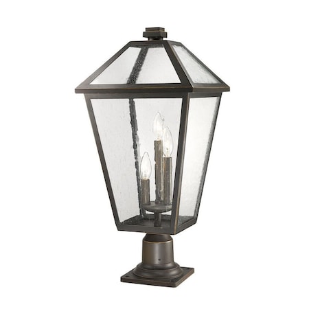 Z-Lite Talbot 3 Light Outdoor Pier Mounted Fixture, Oil Rubbed Bronze And Seedy 579PHXLR-533PM-ORB
